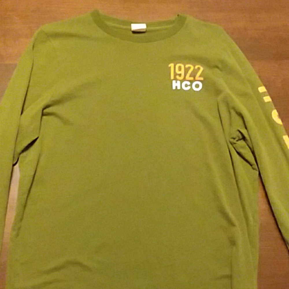 Mens Large Holister Green Long Sleeve Shirt